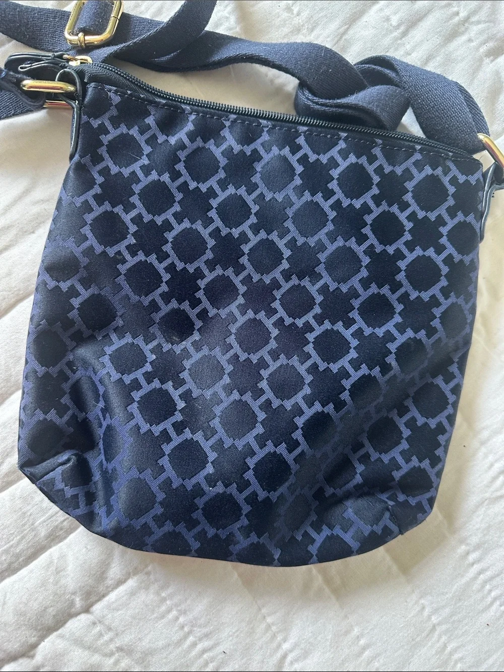 Tommy Hilfiger jacquard navy & blue cross body bag